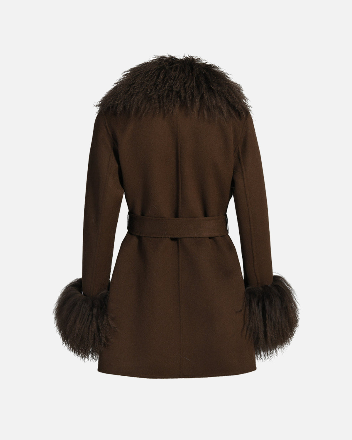 Inez Cashmere Shearling Midi Coat