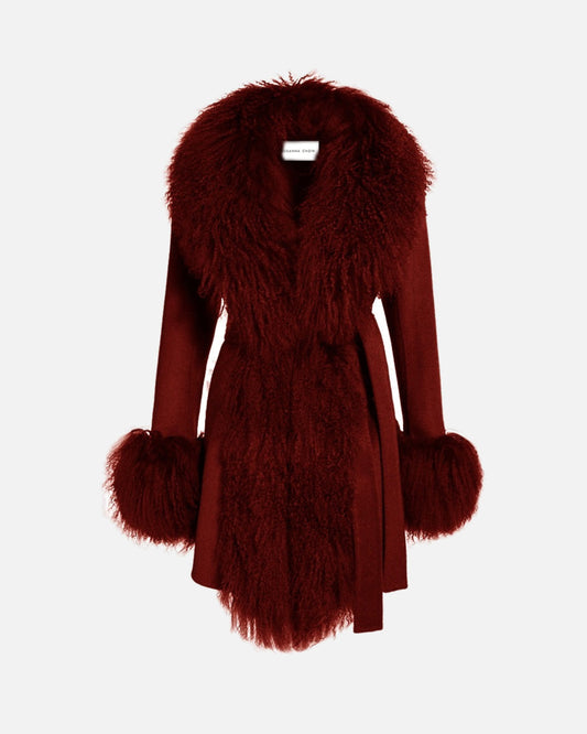 Inez Midi Cashmere Shearling Coat