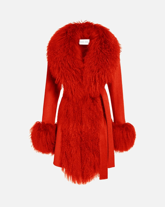 Inez Midi Cashmere Shearling Coat