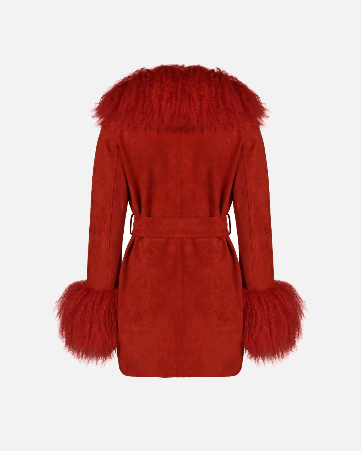 Inez Suede Shearling Midi Coat
