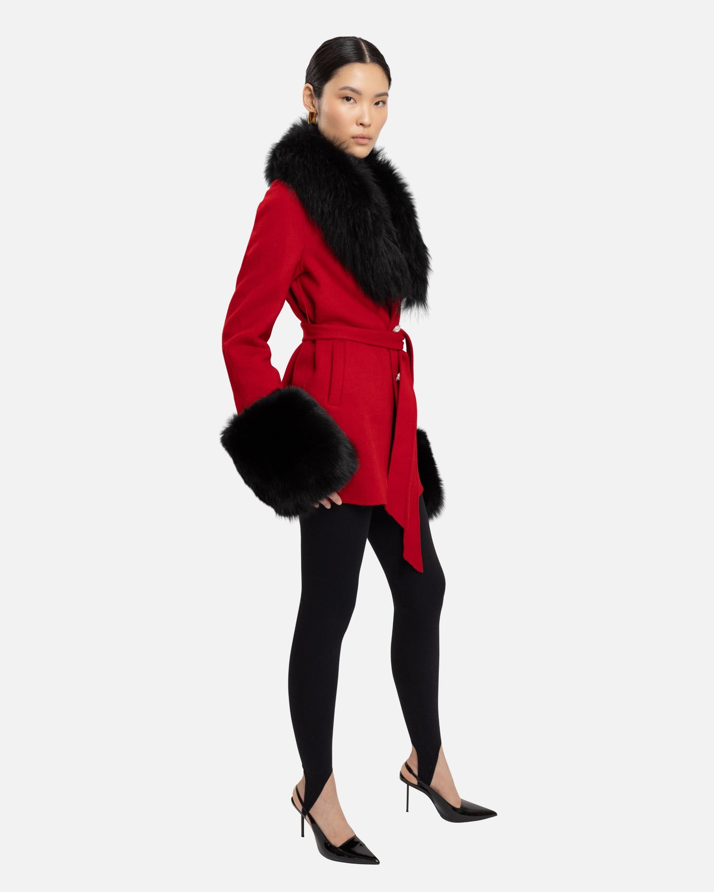Jojo Midi Cashmere Shearling Coat