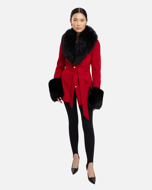 Jojo Midi Cashmere Shearling Coat