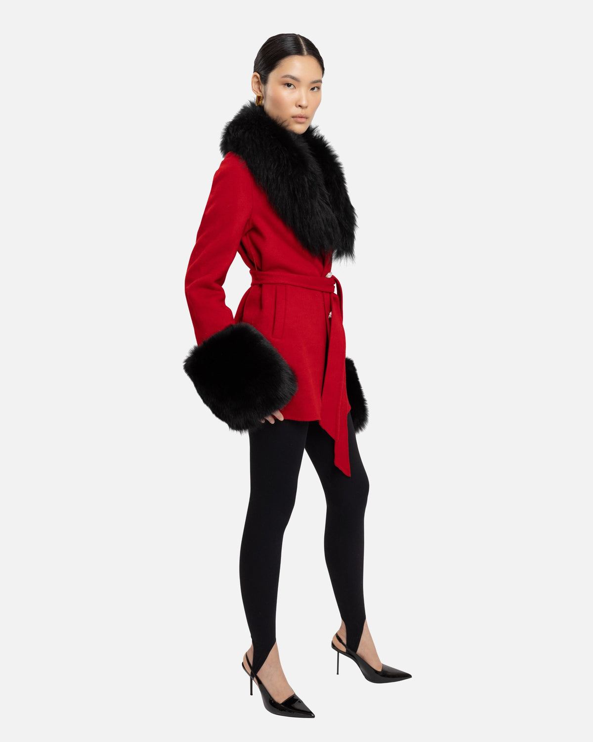 Jojo Midi Cashmere Shearling Coat