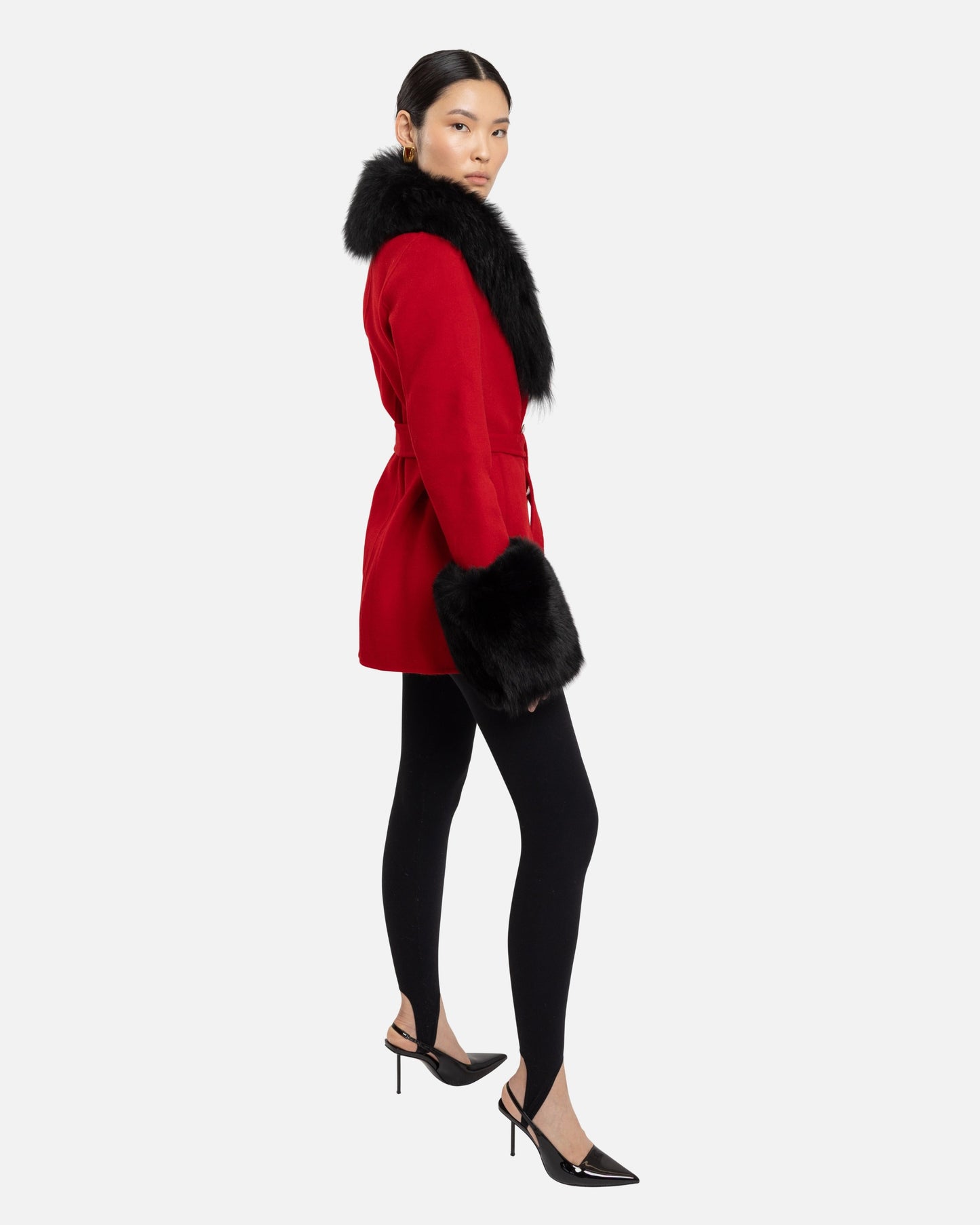 Jojo Midi Cashmere Shearling Coat