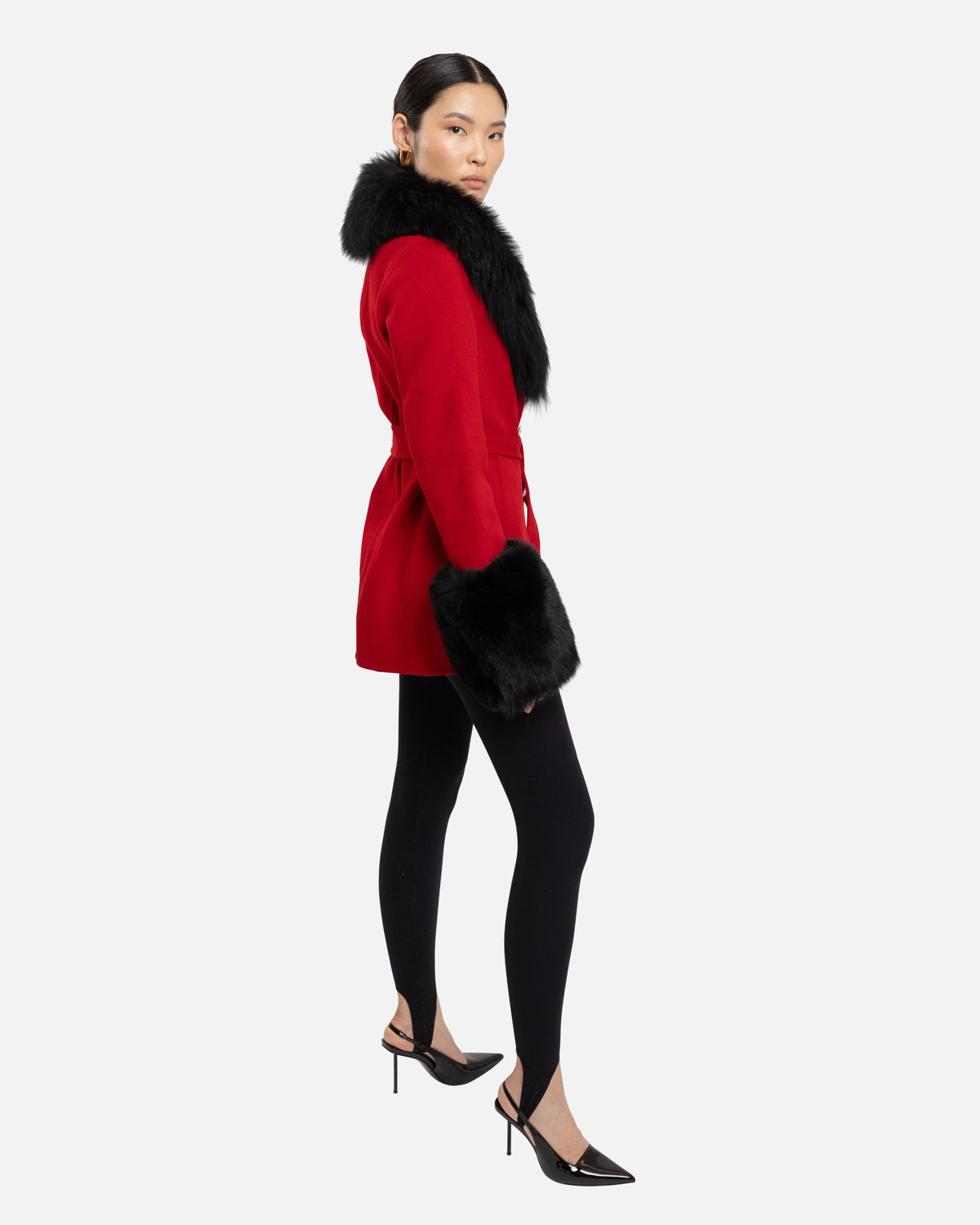 Jojo Midi Cashmere Shearling Coat
