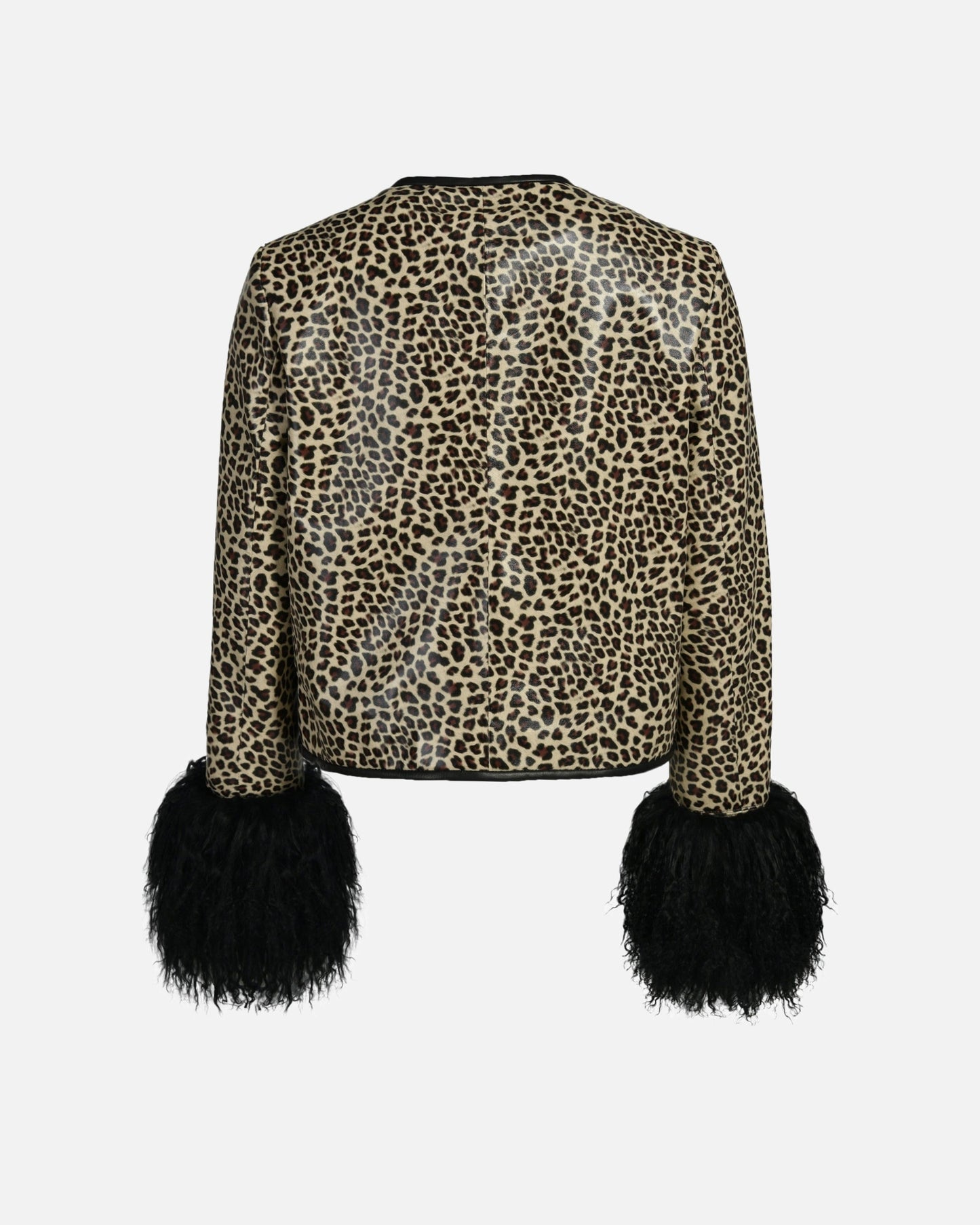 Leandra Leopard Leather Shearling Jacket