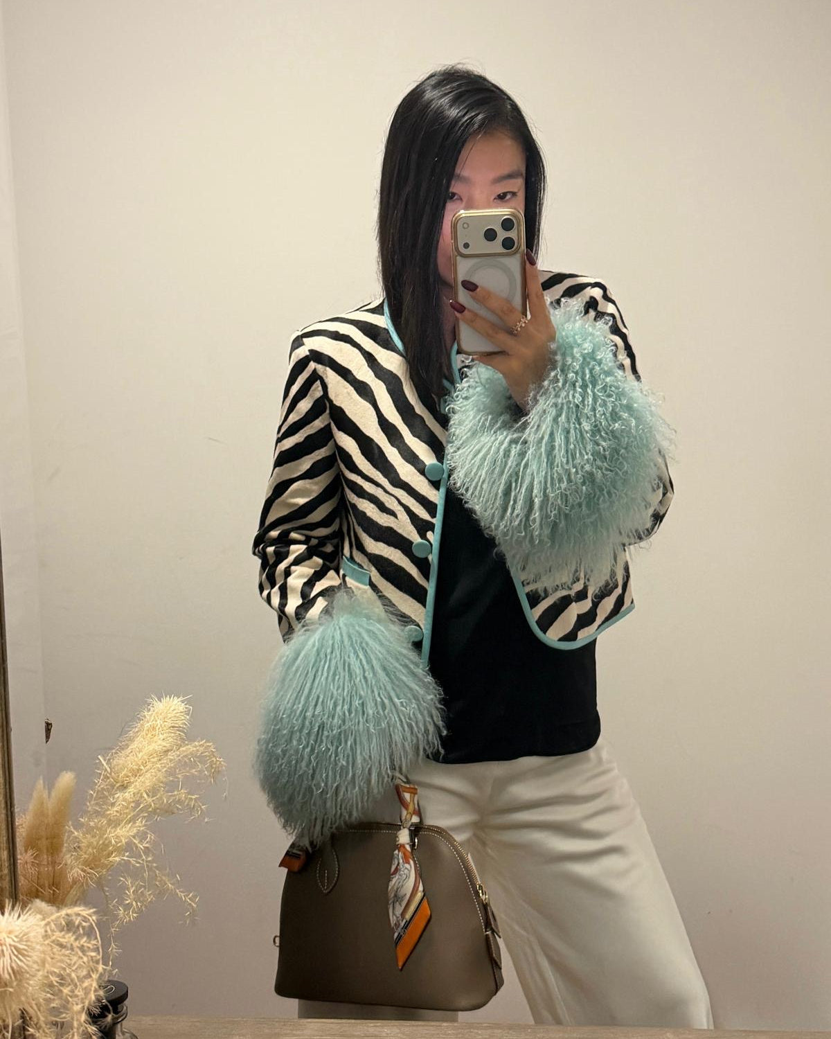 Leandra Zebra Calf Hair Jacket
