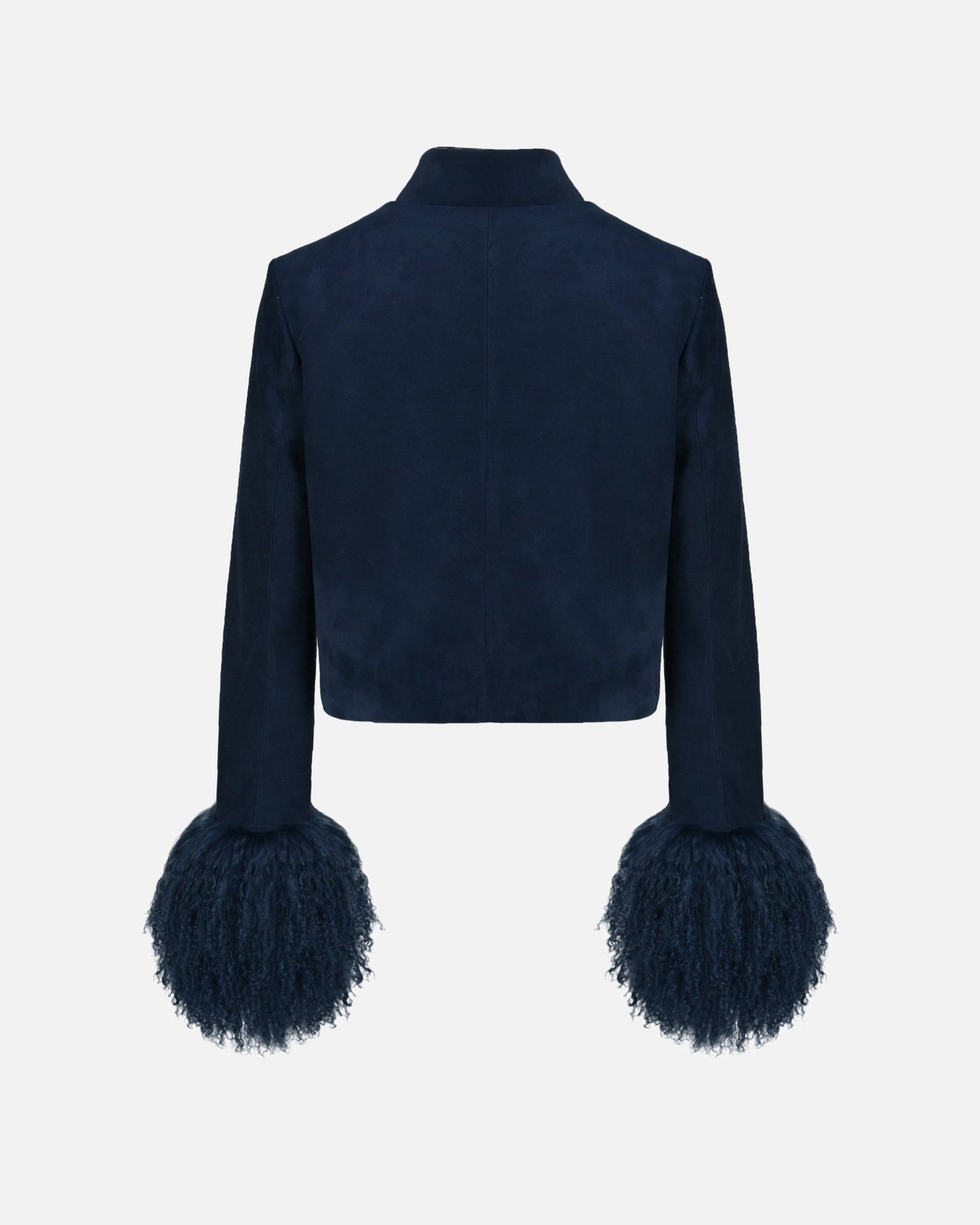 Leighton Shearling Trim Suede Jacket