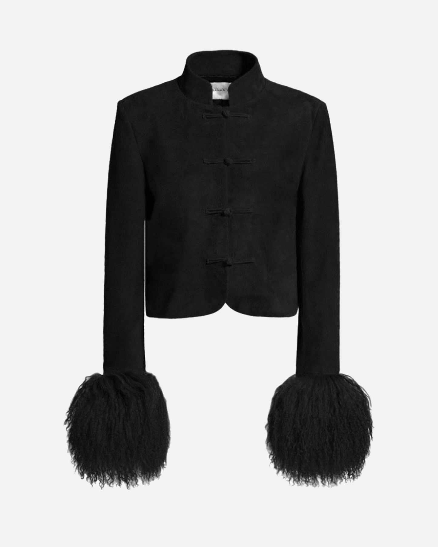 Leighton Shearling Trim Suede Jacket