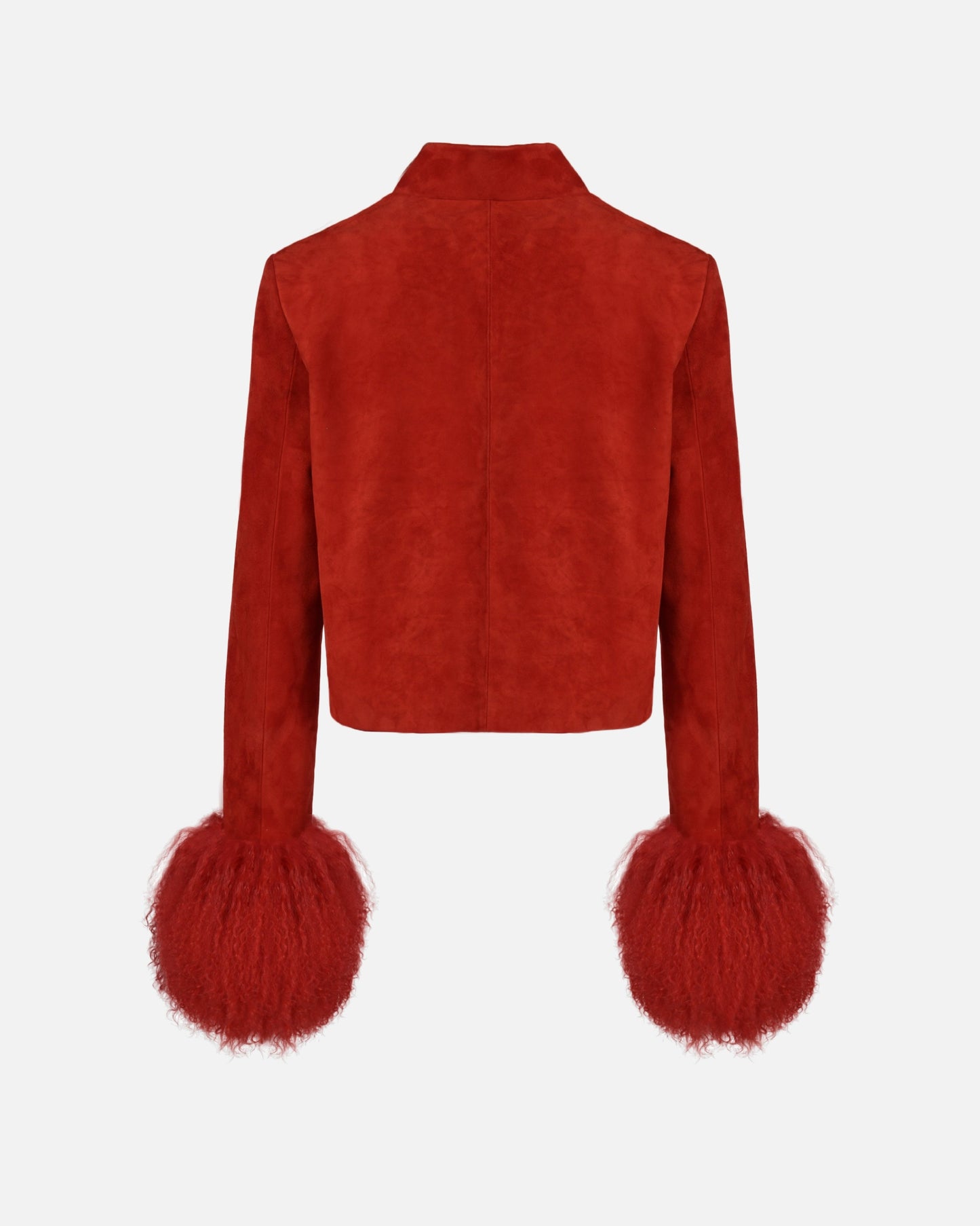 Leighton Shearling Trim Suede Jacket
