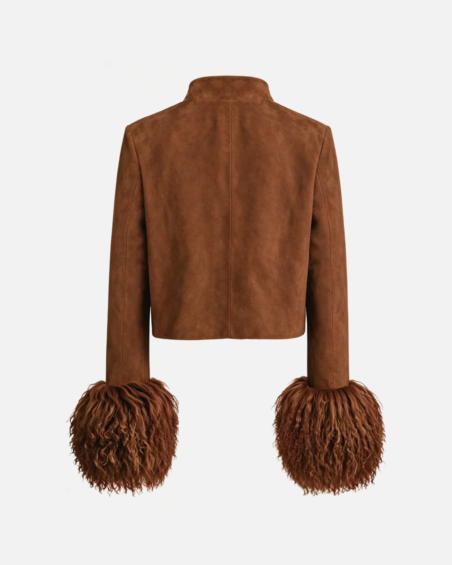 Leighton Shearling Trim Suede Jacket