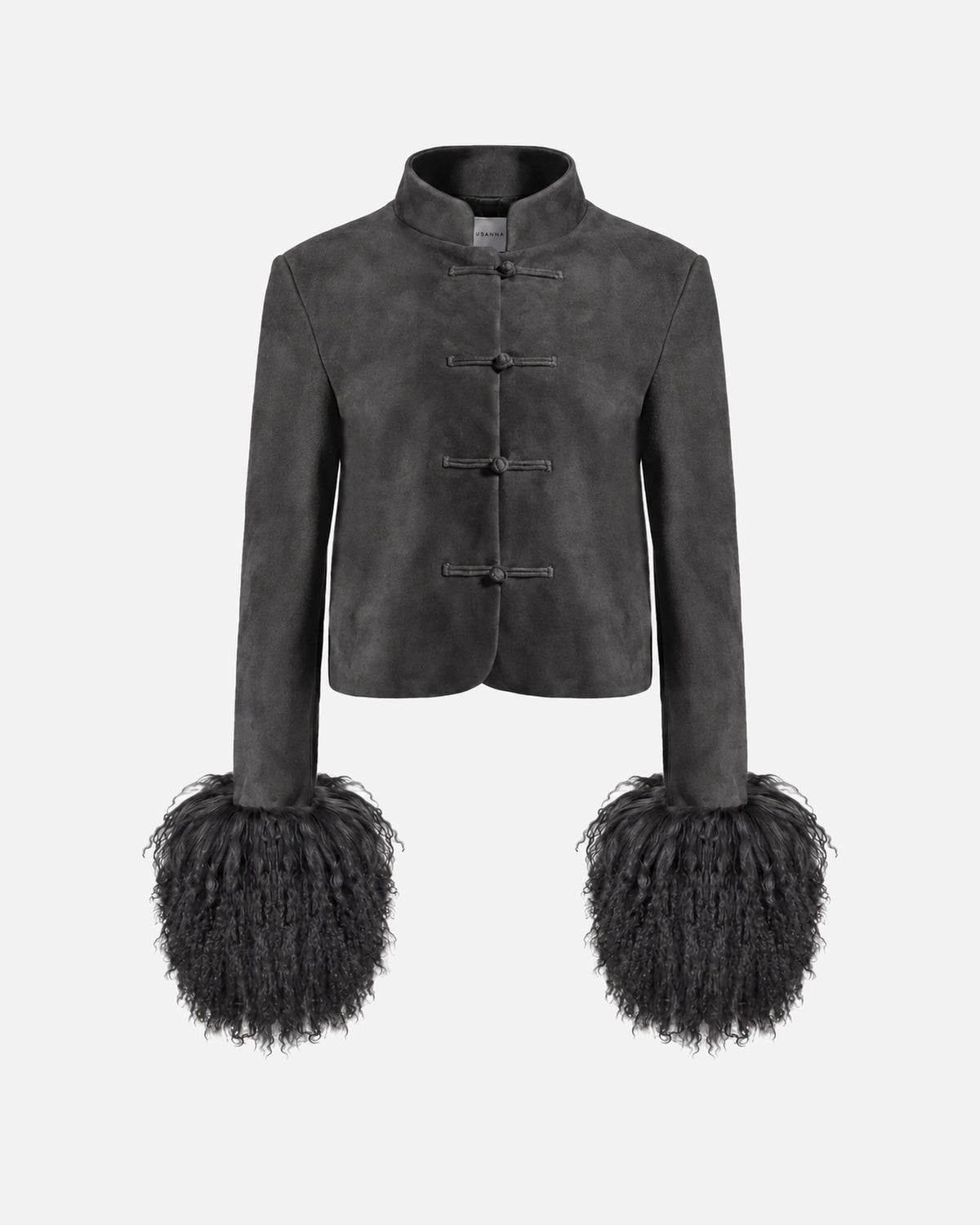 Leighton Suede Jacket in Graphite, front