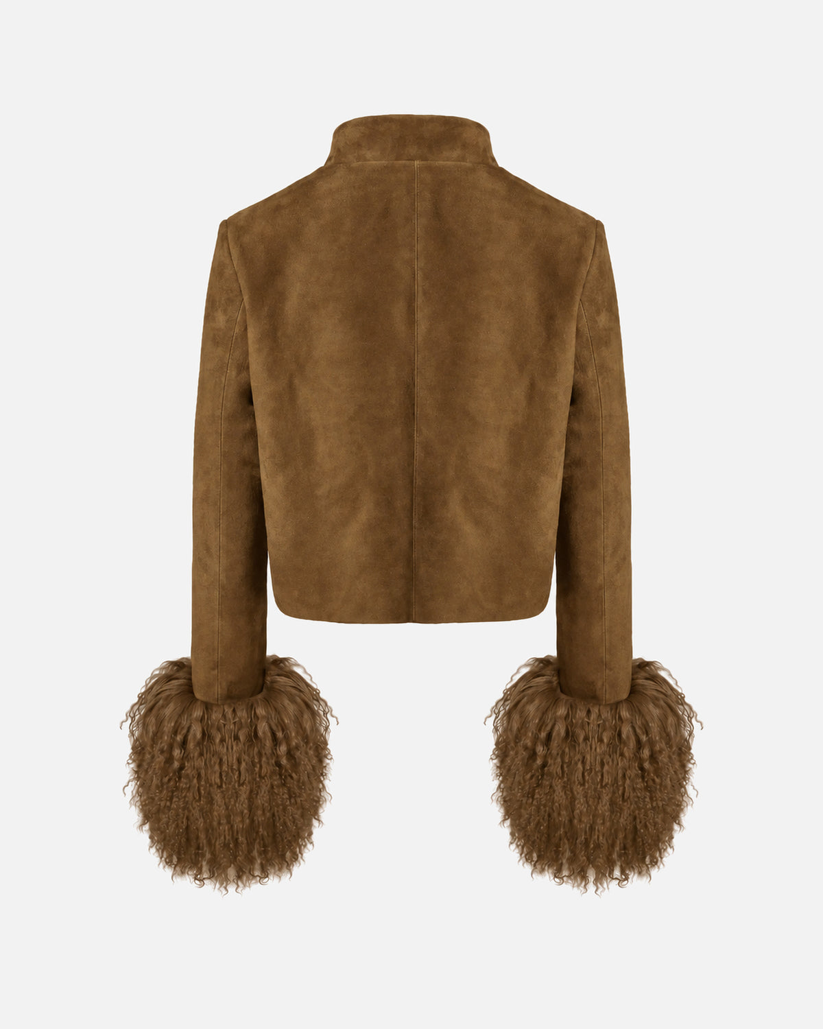 Leighton Suede Jacket in Tobacco Brown, back