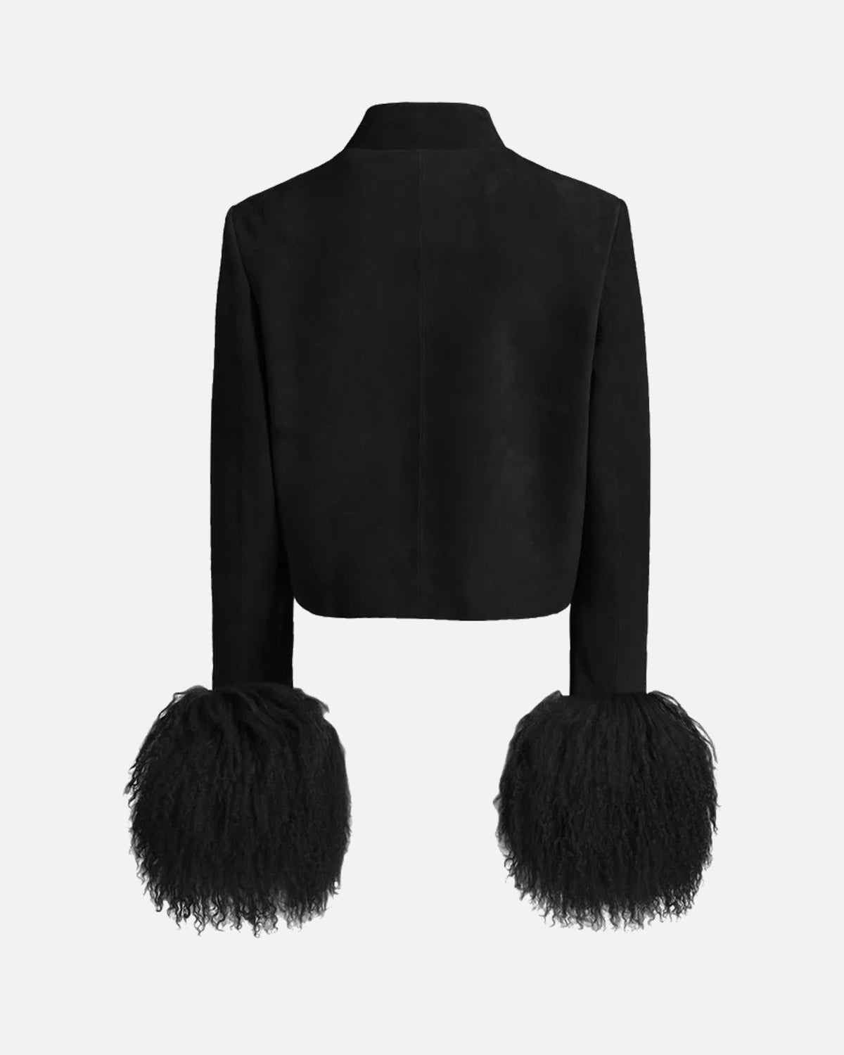 Leighton Shearling Trim Suede Jacket