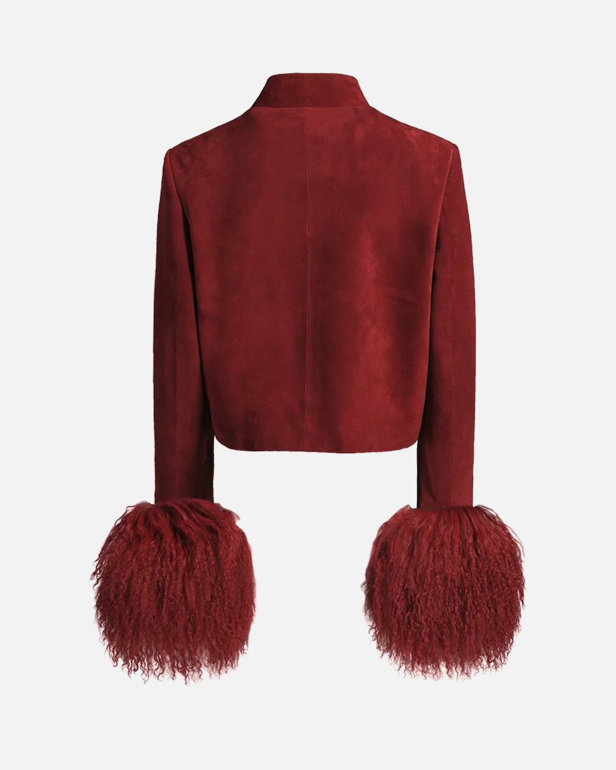 Leighton Shearling Trim Suede Jacket
