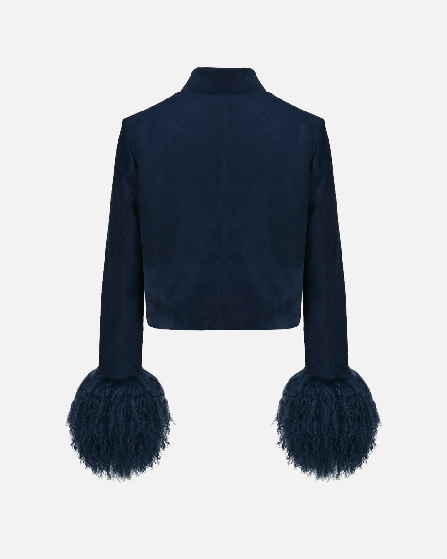 Leighton Shearling Trim Suede Jacket