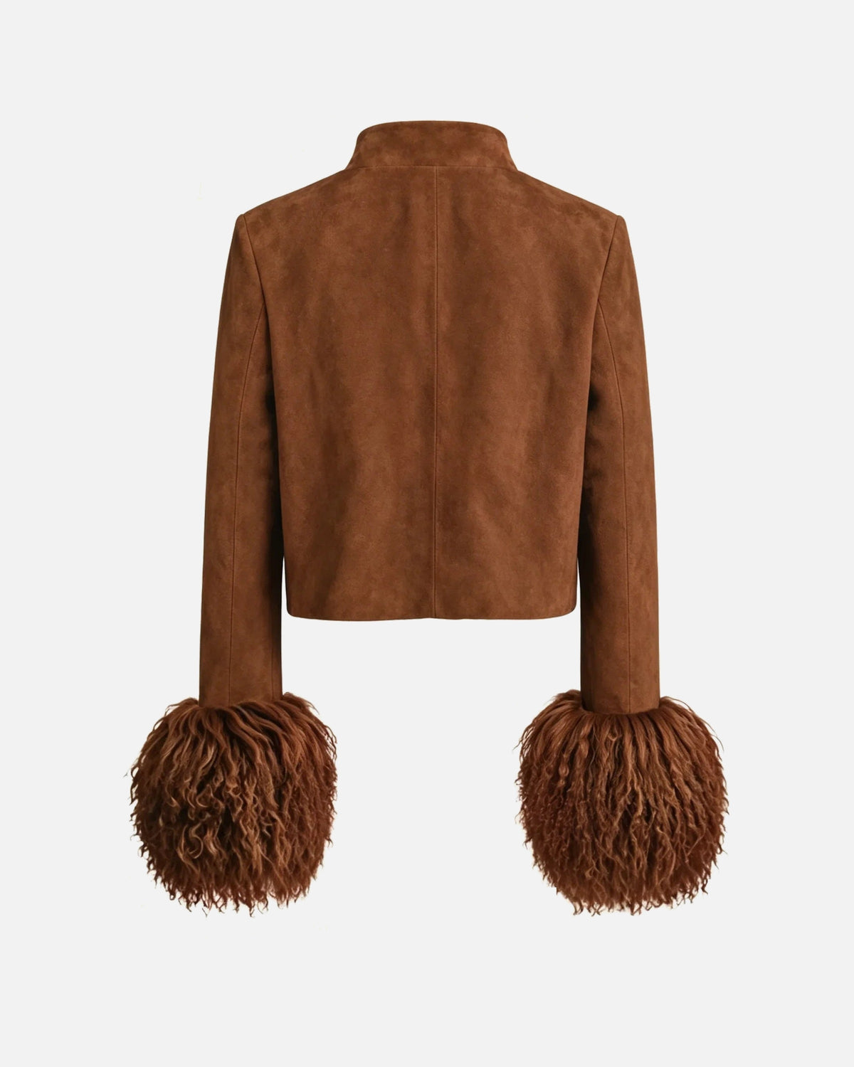 Leighton Shearling Trim Suede Jacket