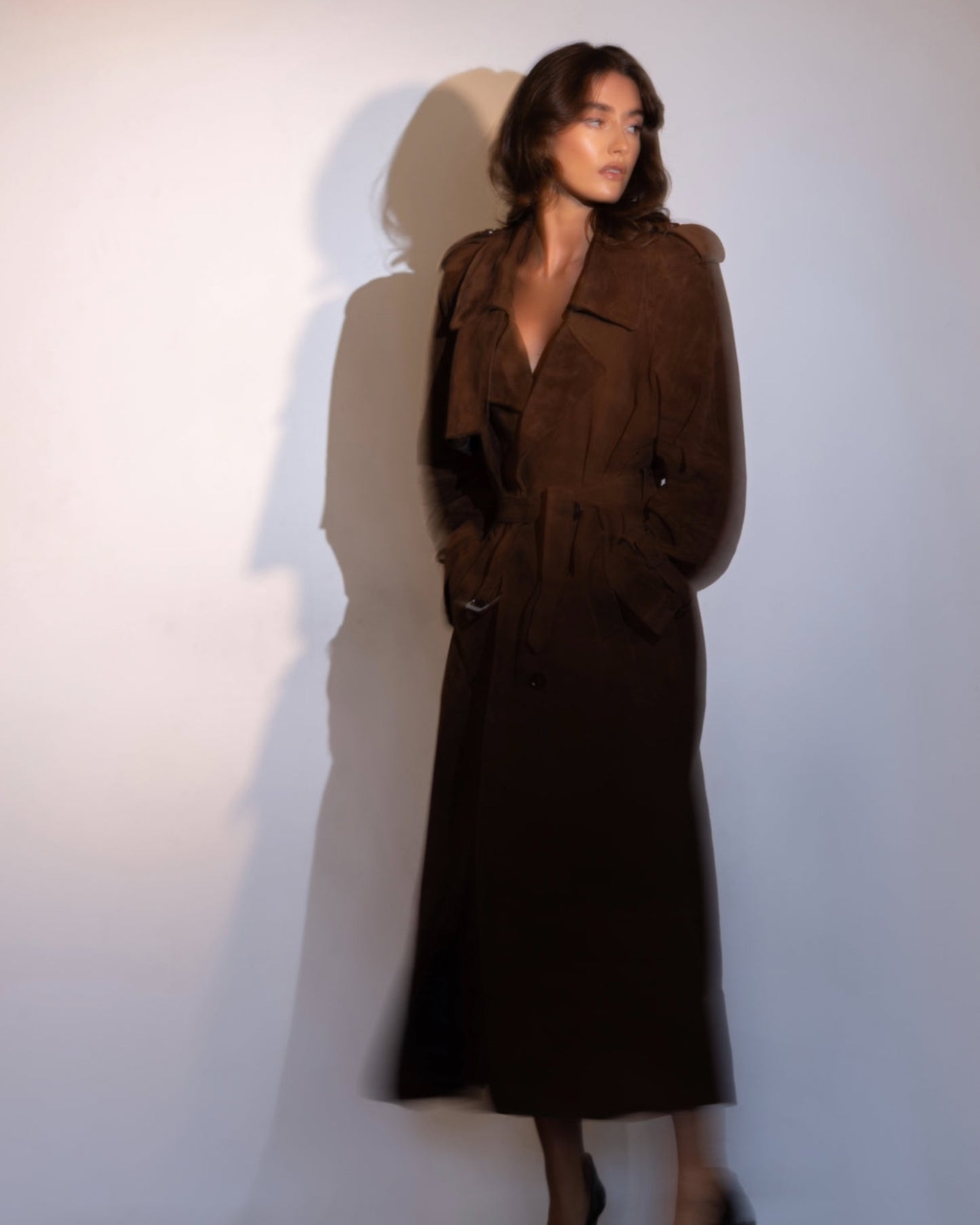 Madison Suede Trench Coat