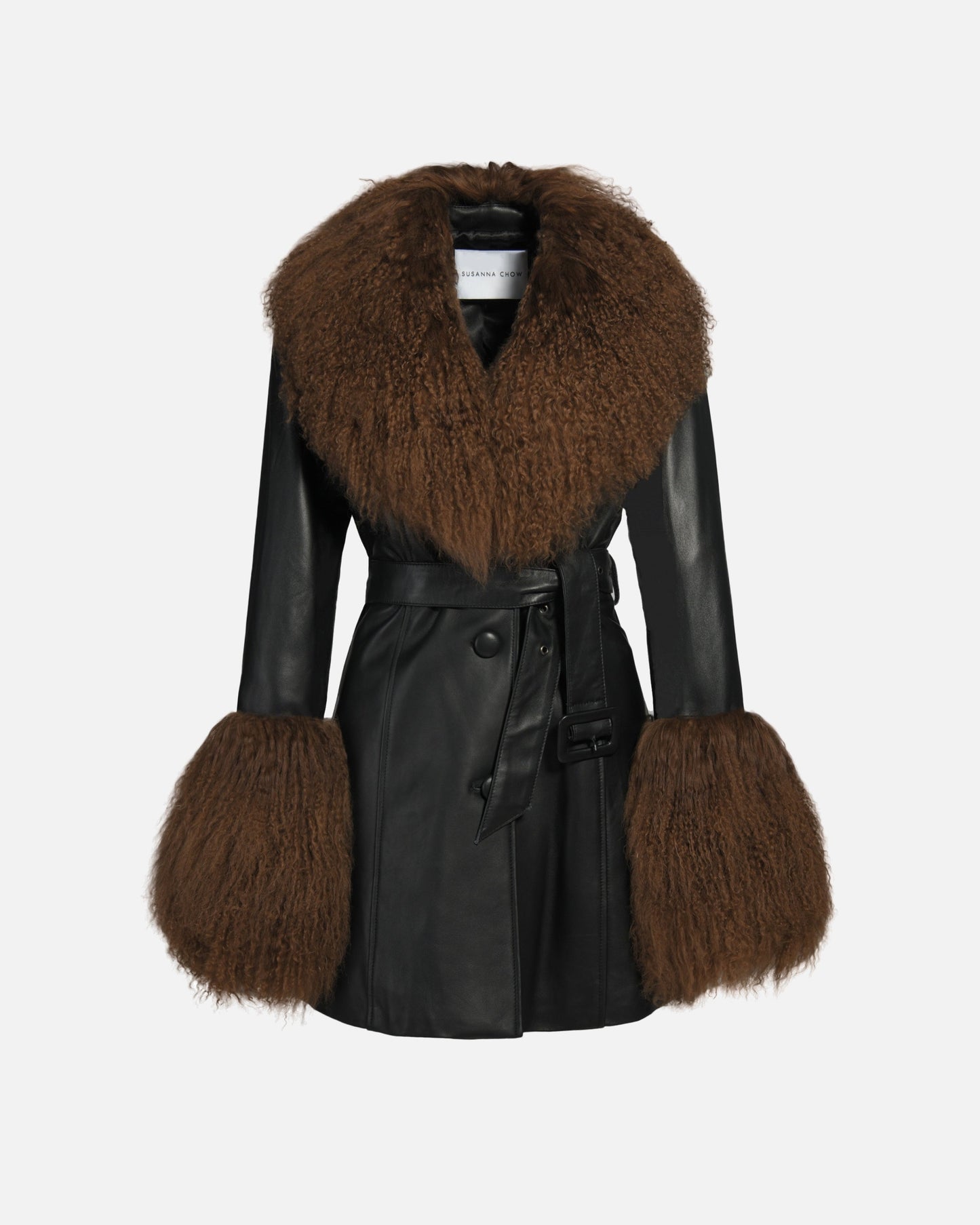 Mimi Leather Shearling Coat