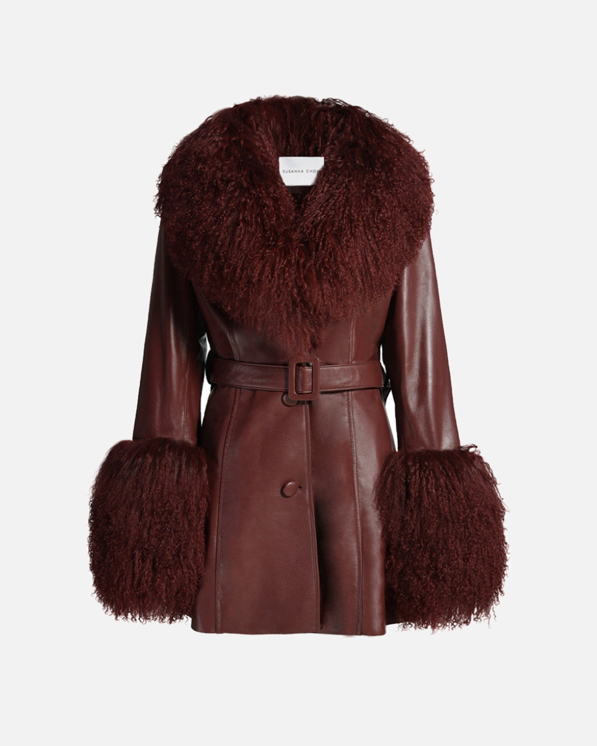 Mimi Leather Shearling Coat