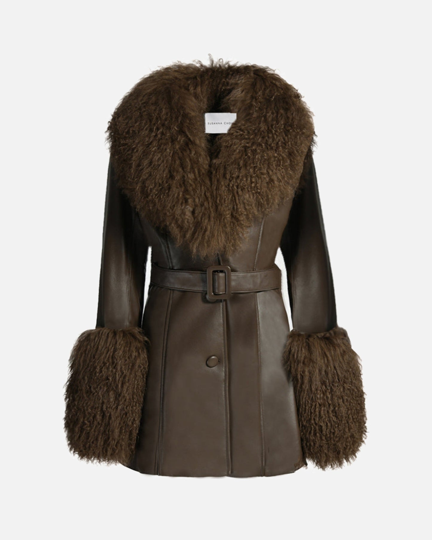 Mimi Leather Shearling Coat