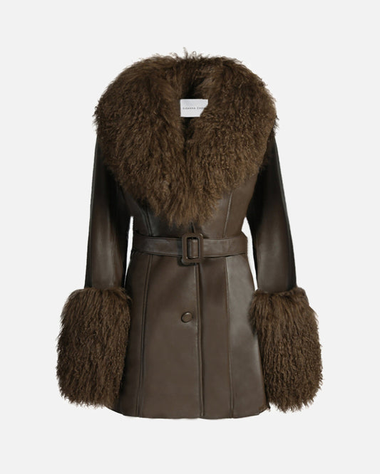Mimi Leather Shearling Coat