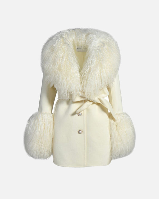 Mimi Cashmere Shearling Midi Coat