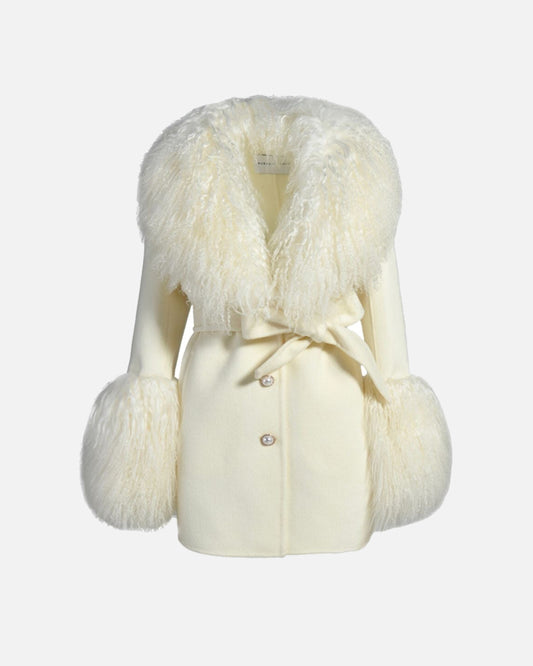 Mimi Cashmere Shearling Midi Coat