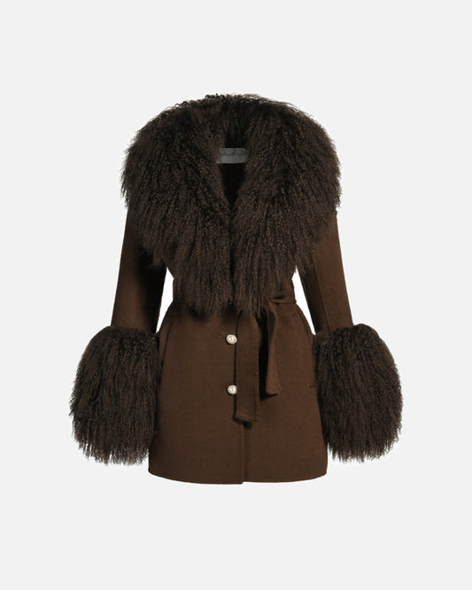 Mimi Cashmere Shearling Midi Coat
