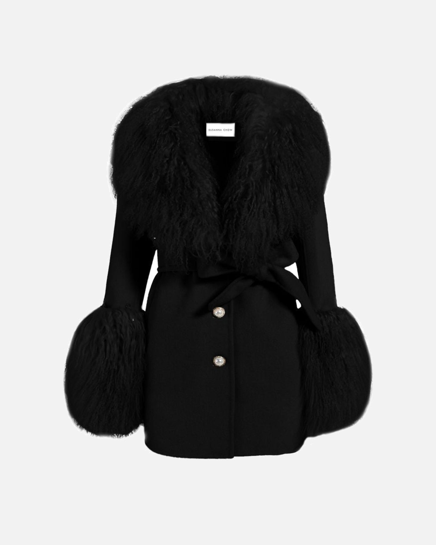Mimi Cashmere Shearling Midi Coat