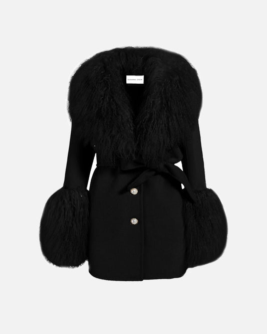 Mimi Cashmere Shearling Midi Coat