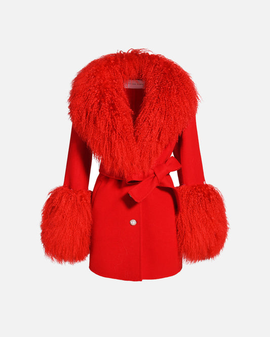 Mimi Cashmere Shearling Midi Coat