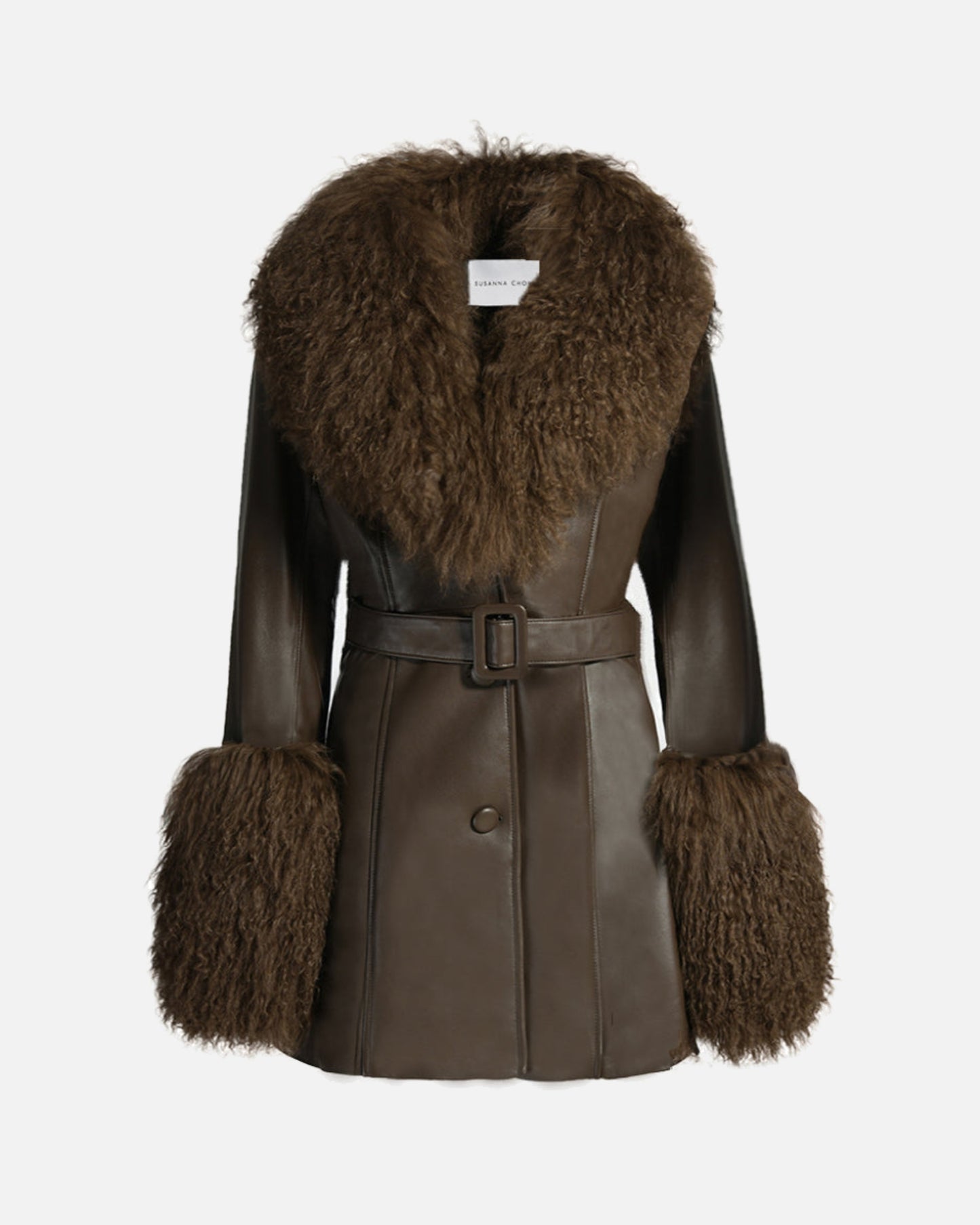 Mimi Leather Shearling Coat