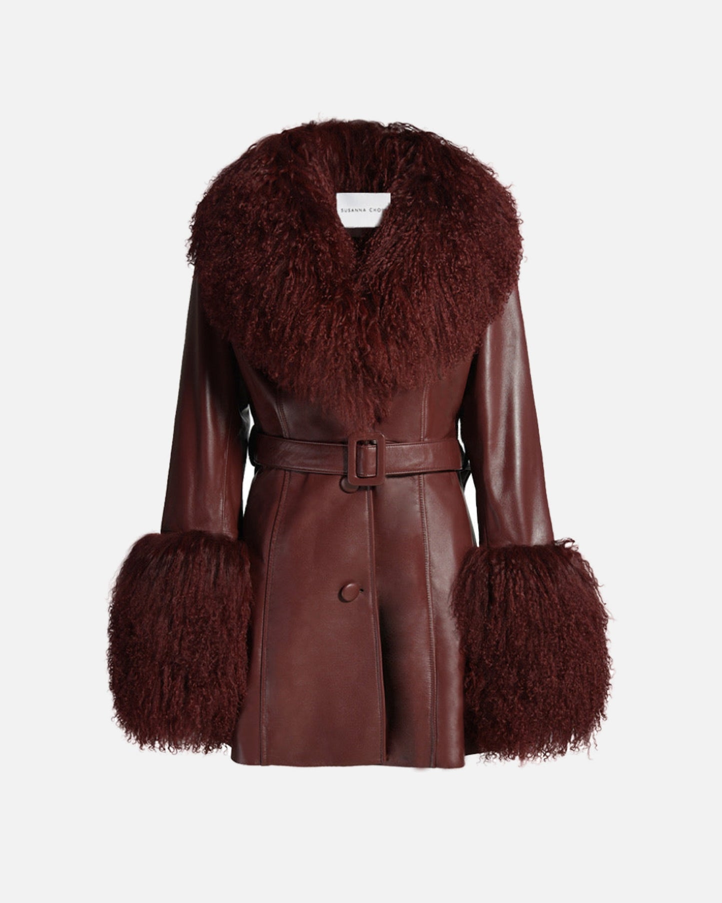 Mimi Leather Shearling Coat