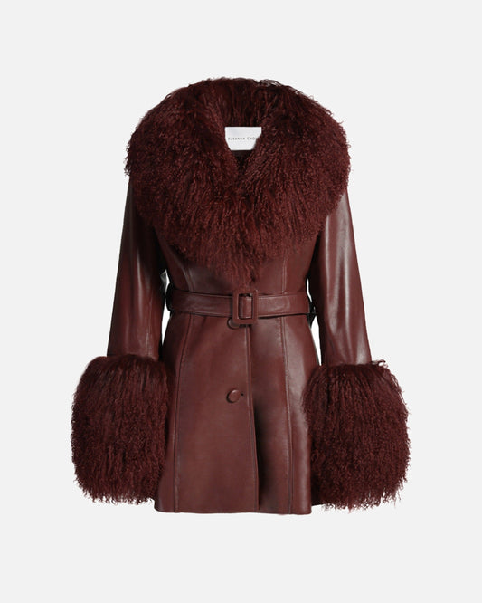 Mimi Leather Shearling Coat