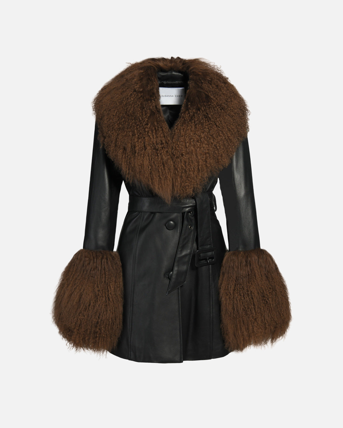 Mimi Leather Shearling Coat