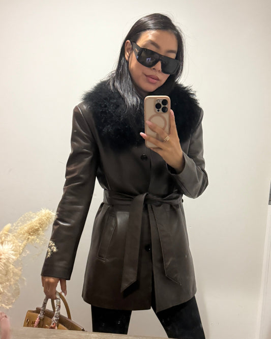 Mindy Midi Leather Jacket