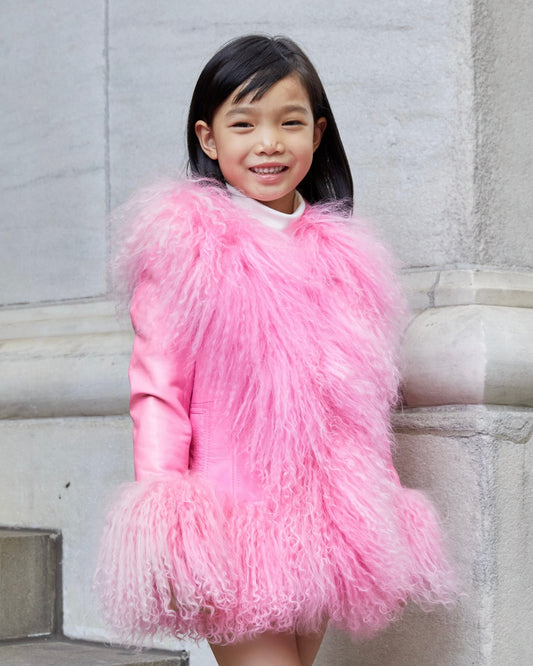 Mini Dorothy Leather Shearling Coat