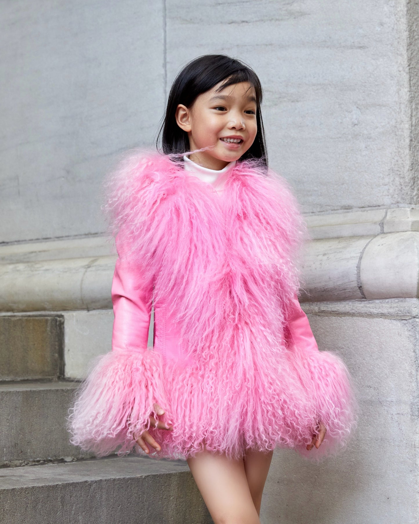 Mini Dorothy Leather Shearling Coat