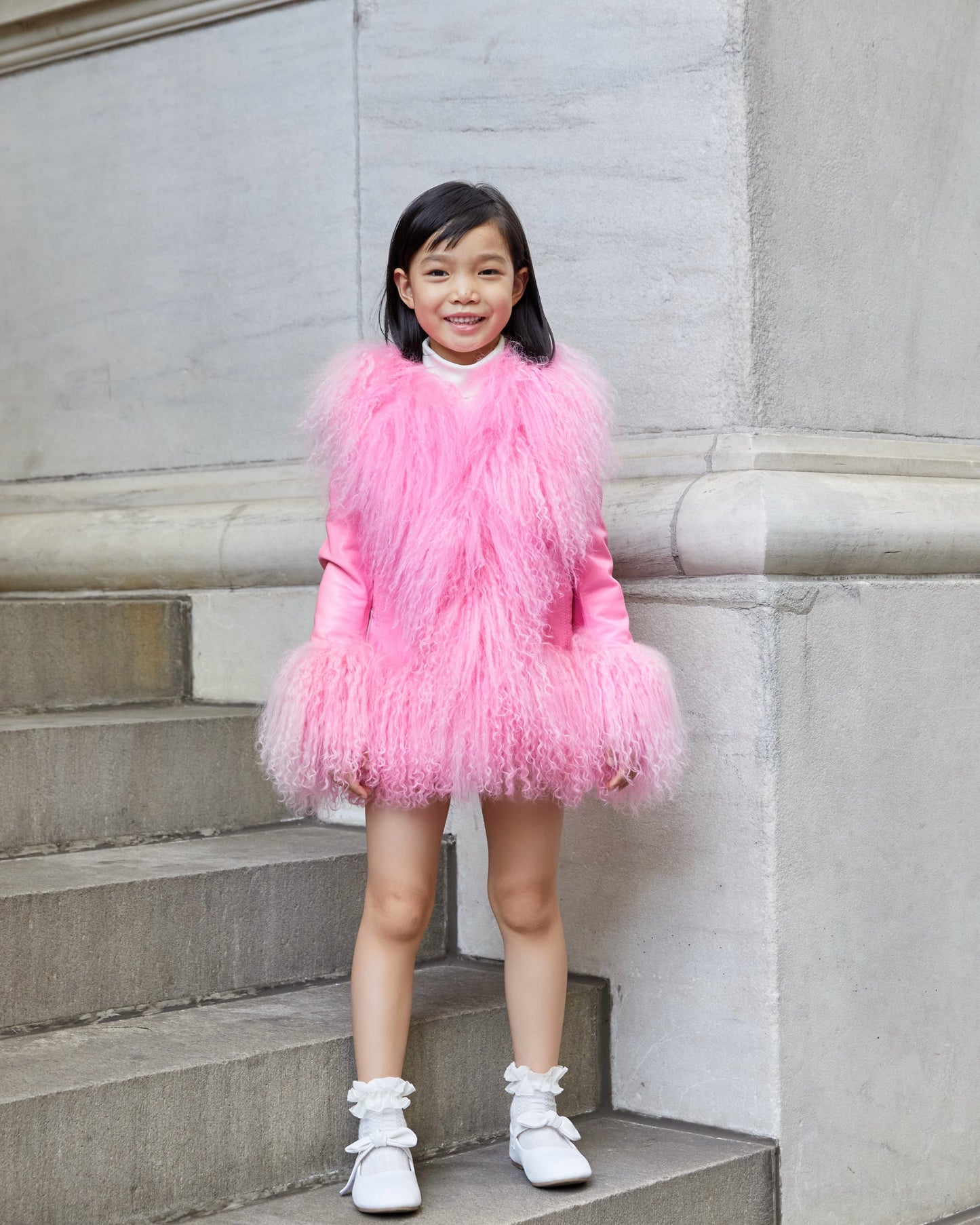Mini Dorothy Leather Shearling Coat