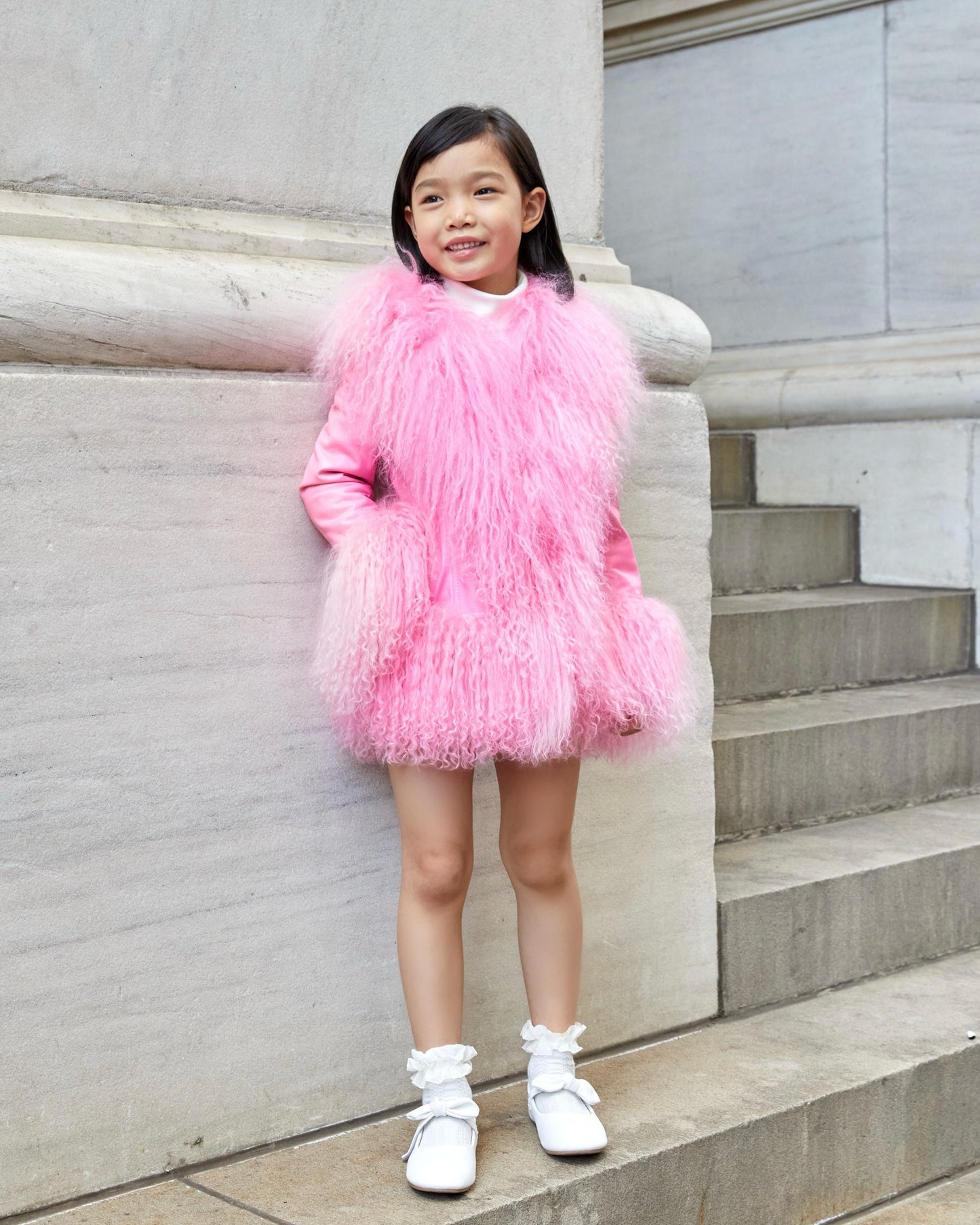 Mini Dorothy Leather Shearling Coat