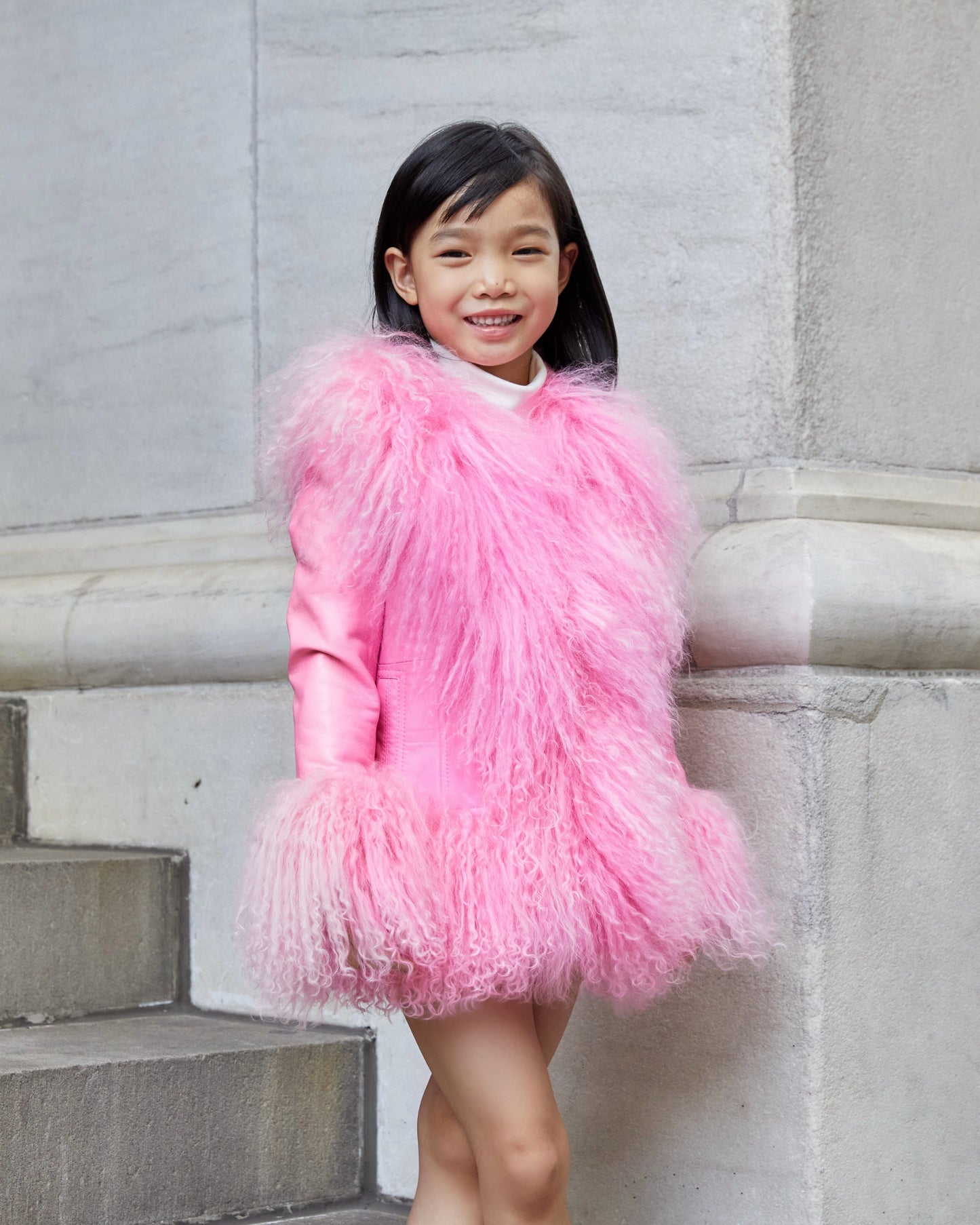Mini Dorothy Leather Shearling Coat