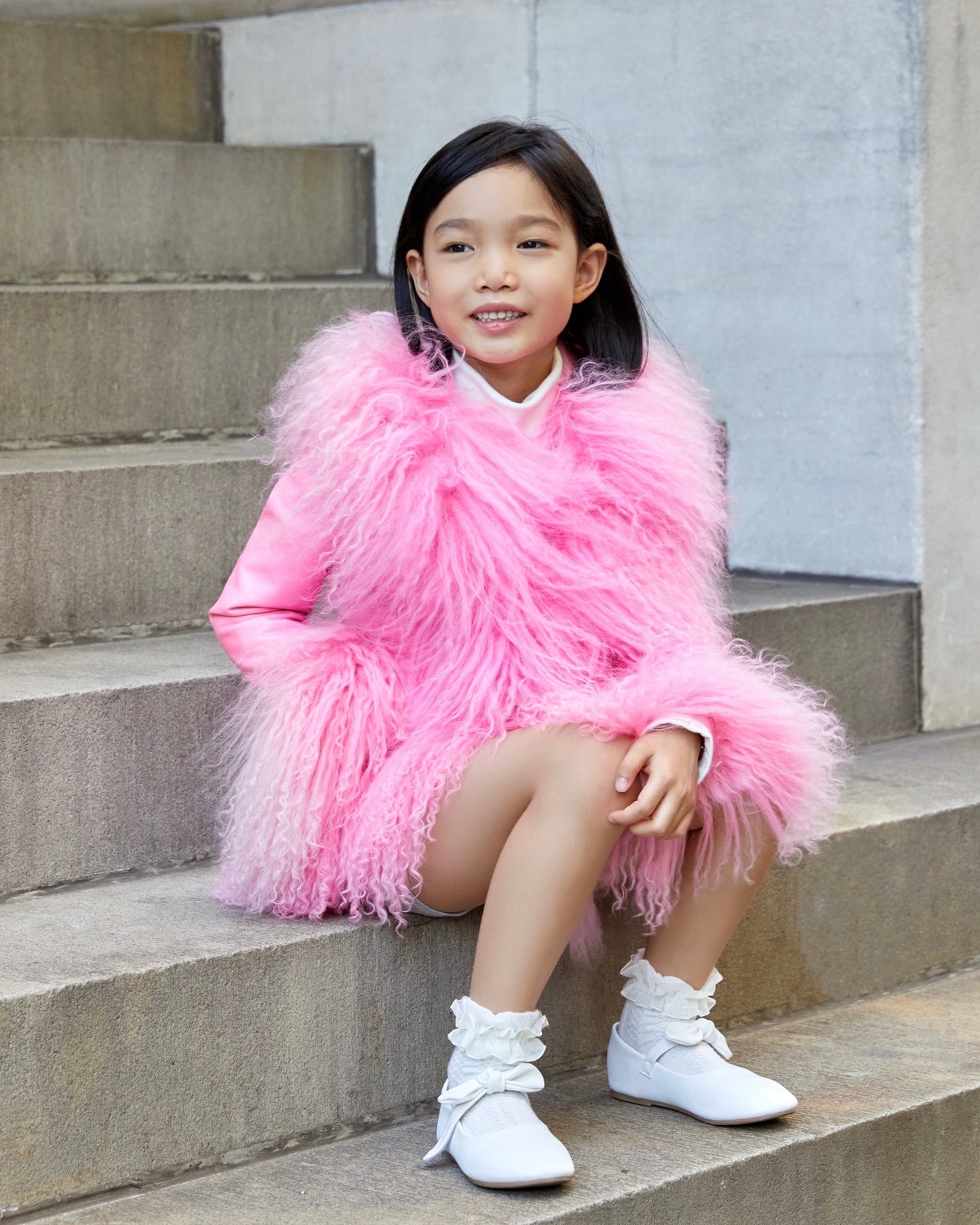Mini Dorothy Leather Shearling Coat