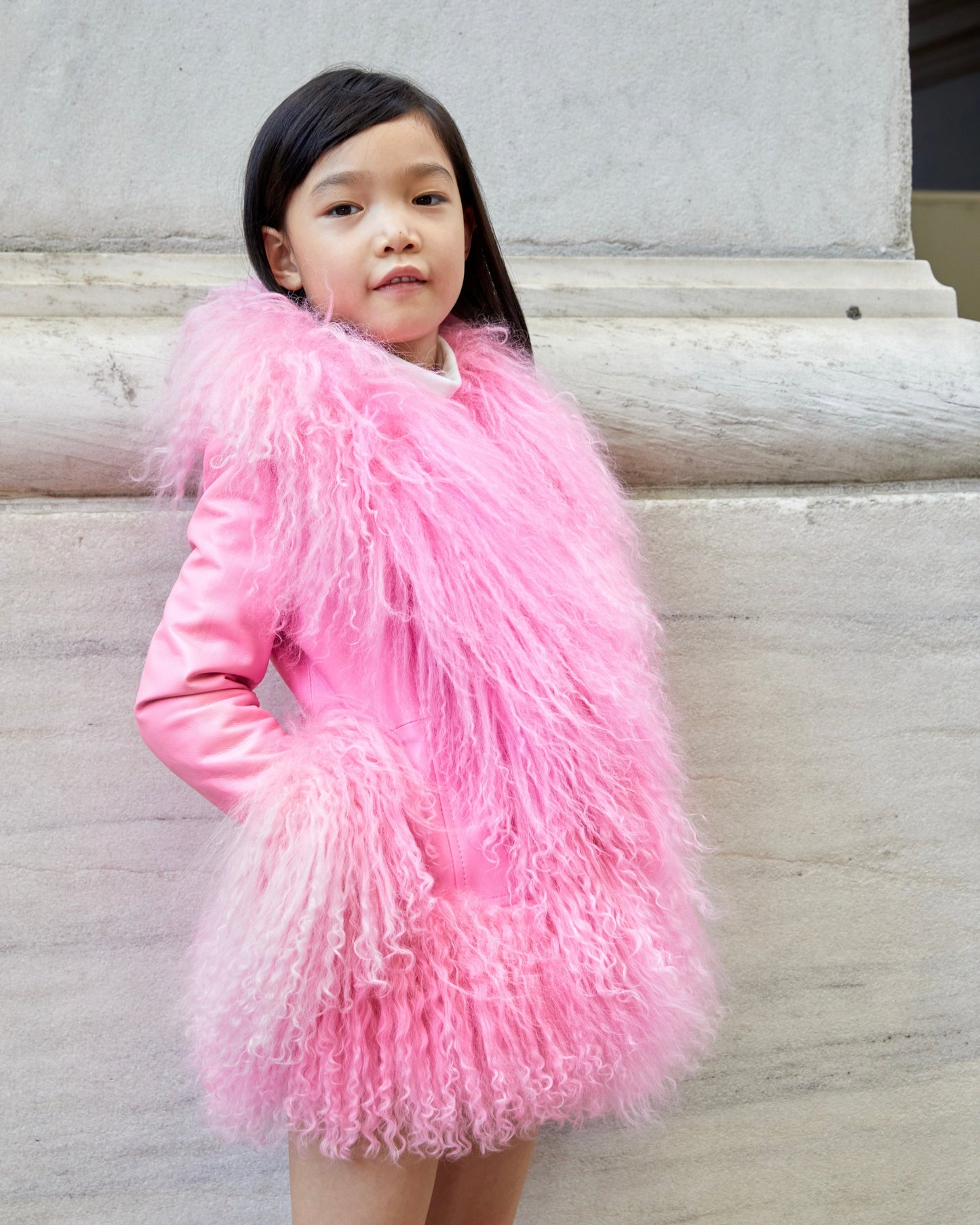 Mini Dorothy Leather Shearling Coat