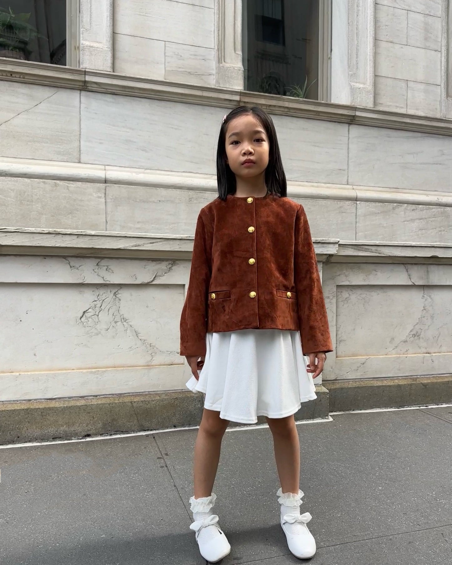 Mini Tessa Suede Bomber Jacket