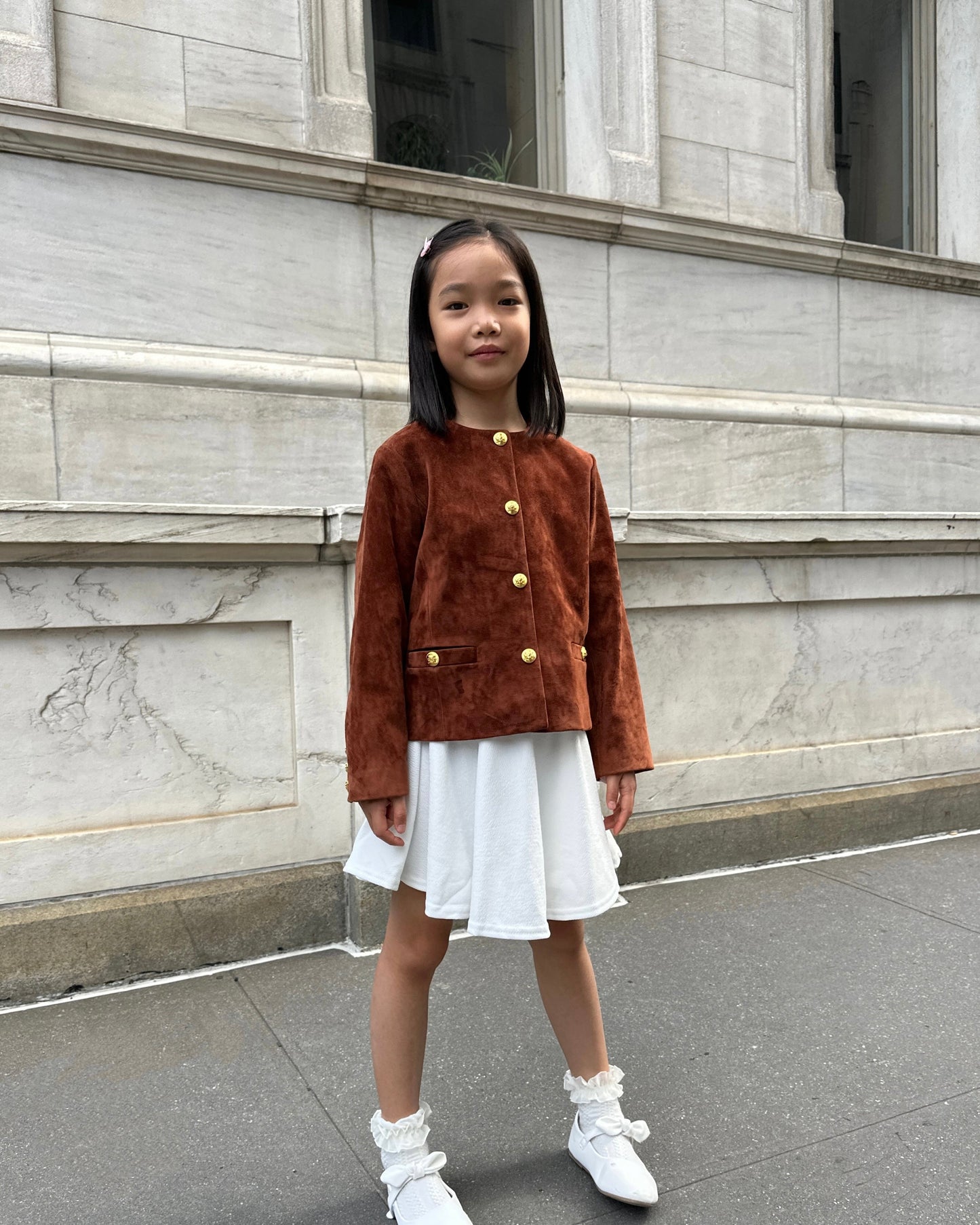 Mini Tessa Suede Bomber Jacket