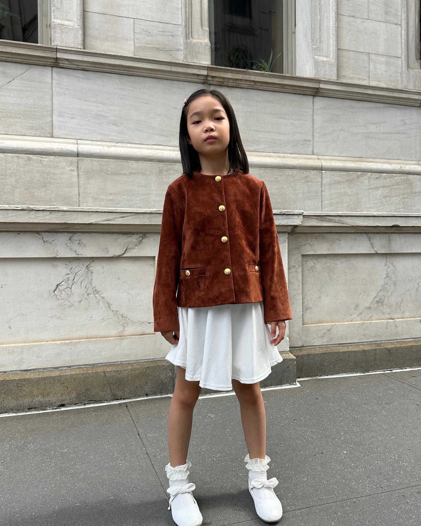 Mini Tessa Suede Bomber Jacket