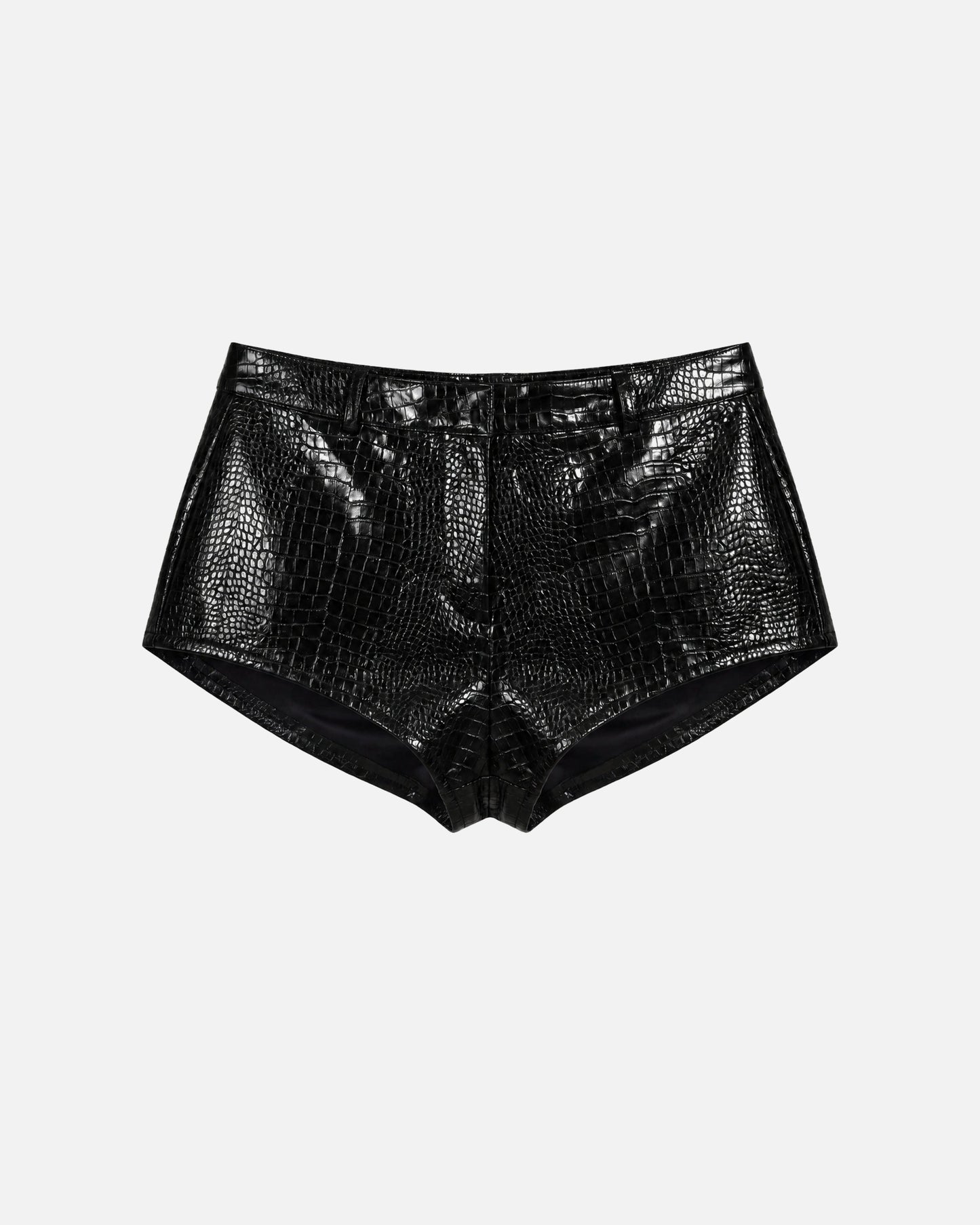 Naomi Black Croc Shorts