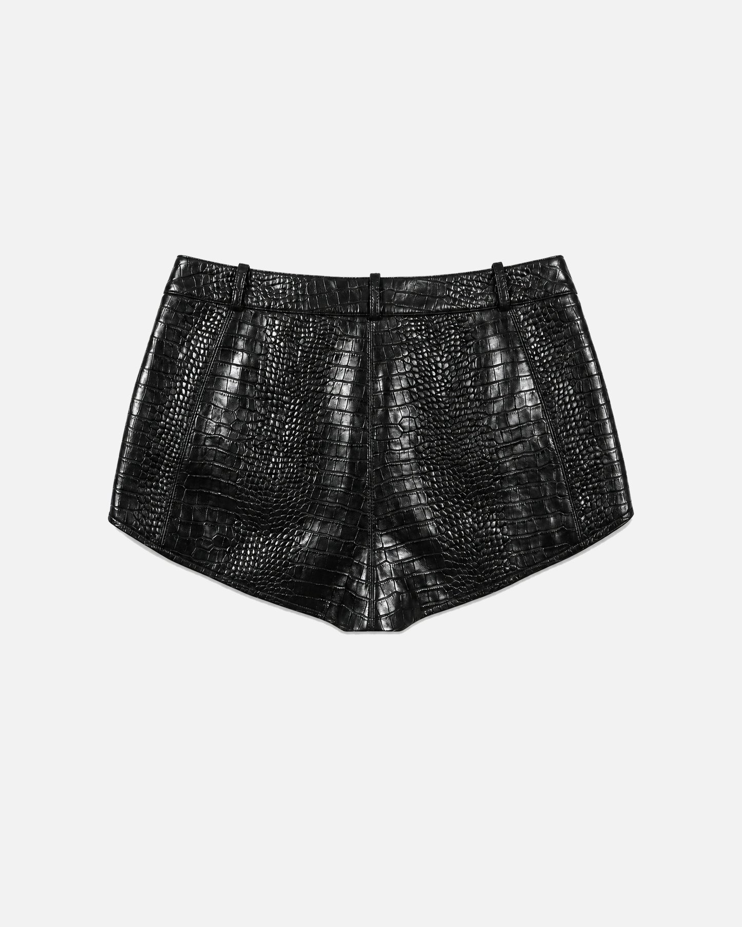 Naomi Black Croc Shorts