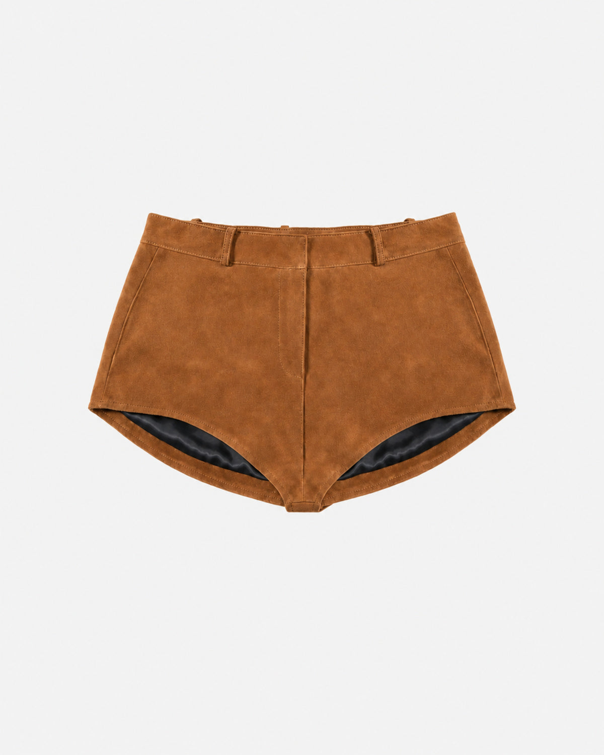 Naomi Suede Micro Shorts Mahogany Brown